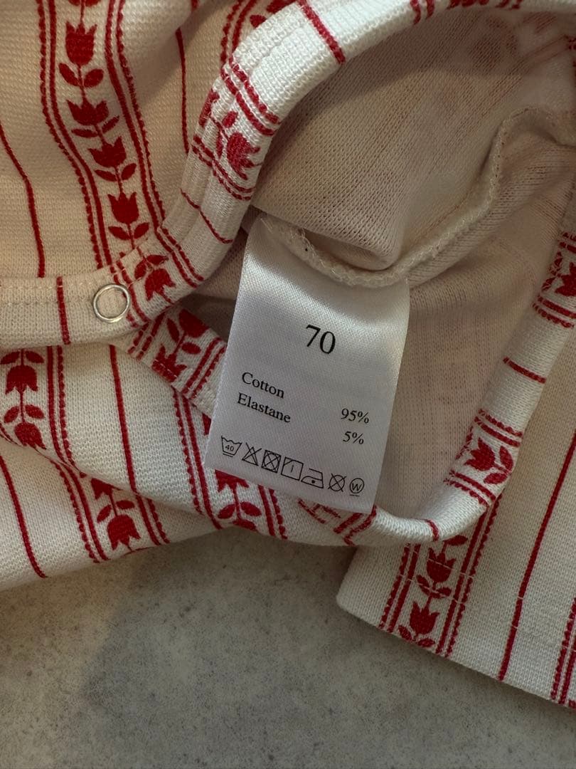 house on the hillストライプロンパース・パンツセット 70