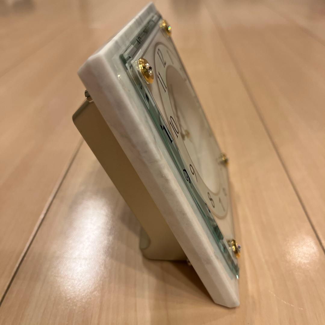 WAKO 置時計 マーブル調 約11cm