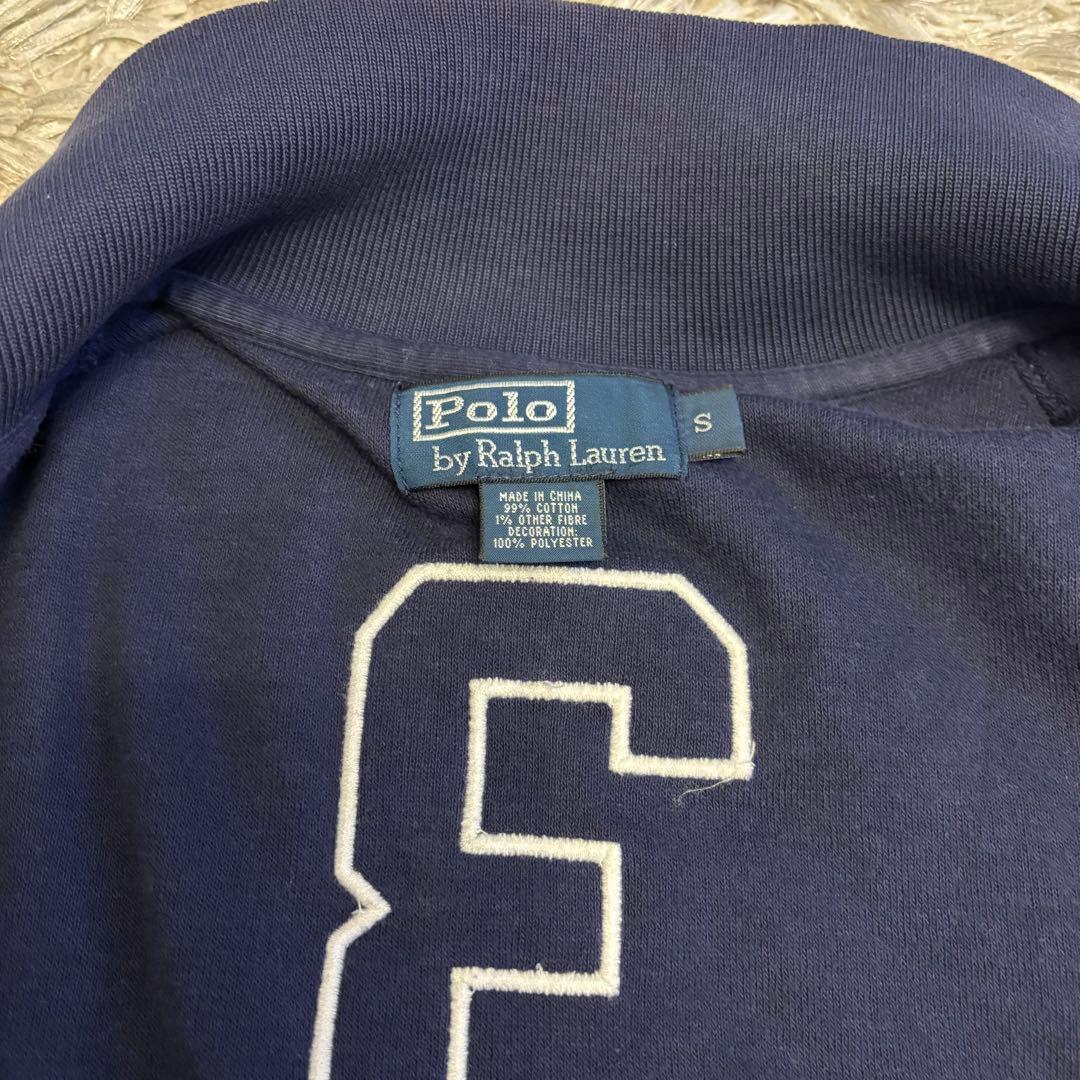90sポロラルフローレン ネイビー ジップアップ スウェット アメリカ 国旗
