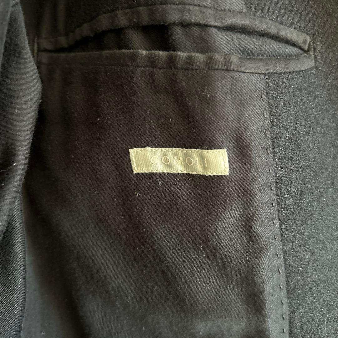 COMOLI 18AWウールショールカラーコートSIZE1