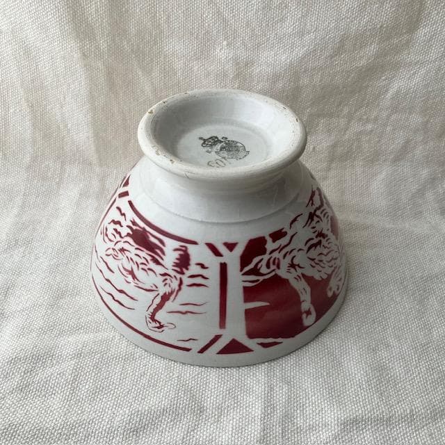 ◆レア◆リュネヴィル白鳥カフェオレボウル赤スワンサルグミンヌ雅姫さんハグオーワー