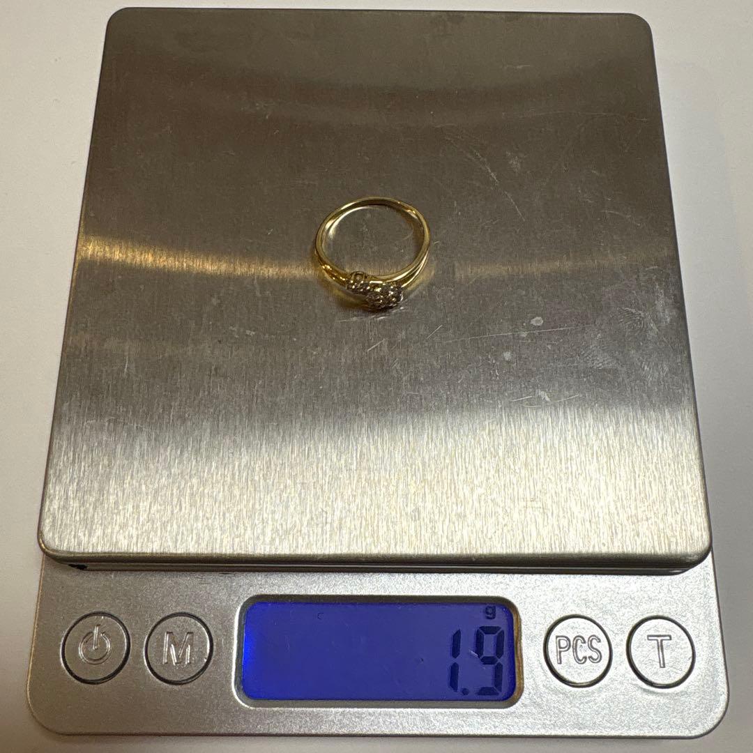 K18　ダイヤモンド　指輪　リング　お花