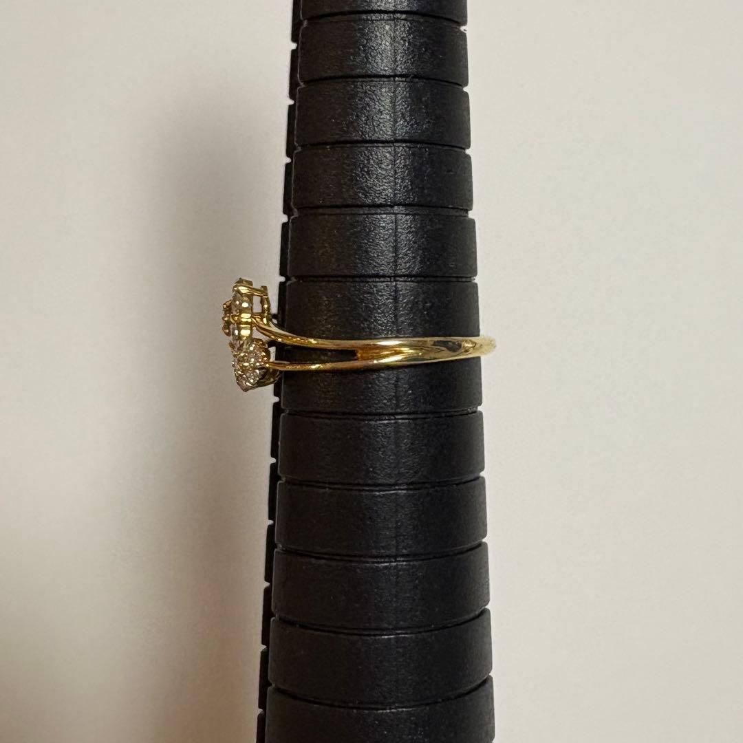 K18　ダイヤモンド　指輪　リング　お花