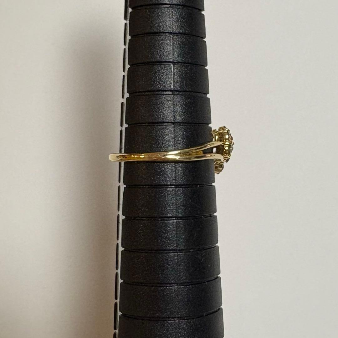 K18　ダイヤモンド　指輪　リング　お花