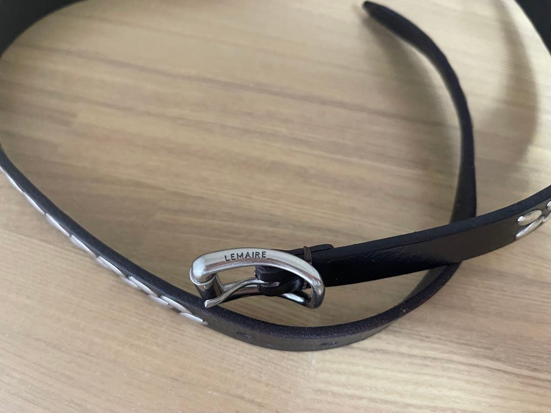 小物 LEMAIRE ALMOND STUD BELT 20 / D.BRW 80