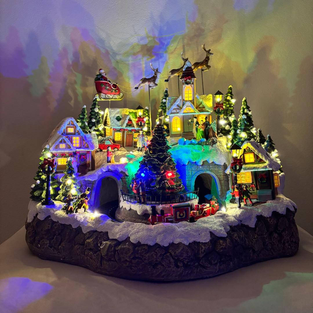 美品✨コストコ クリスマス オルゴール LED付き置物 音楽付き