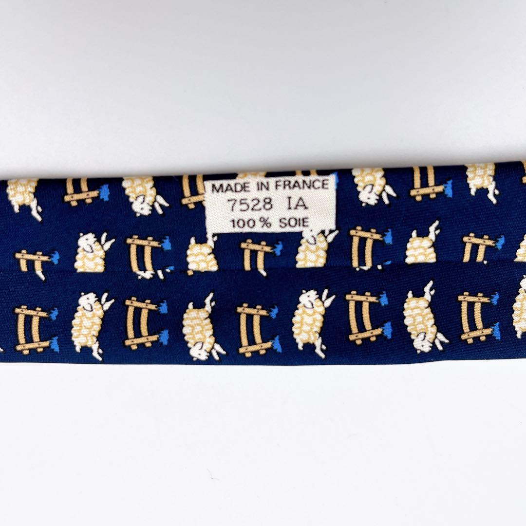 【極美品】 希少✨エルメス ネクタイ 総柄 ヒツジ