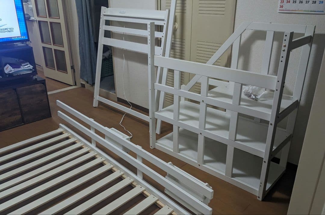 マロン様★天然木 白 ロフトベッド 二段ベッド 美品 関東地方限定