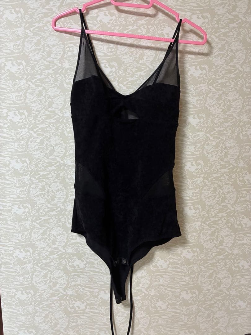 下着・アンダーウェア FETICO SHEER PANELED VELOUR BODYSUIT