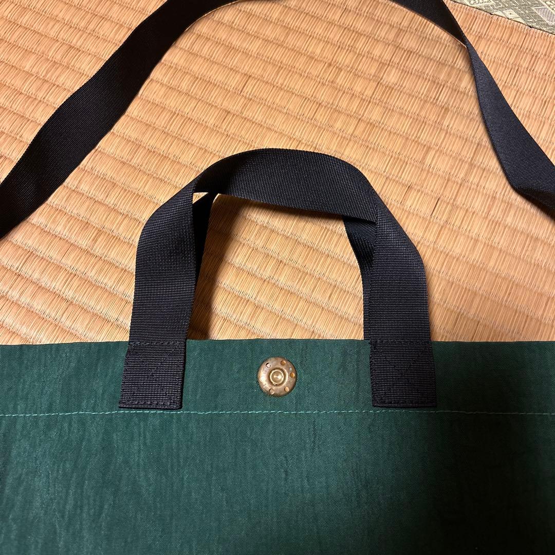 MAN-TLE マントル 緑色ナイロン製トートバッグ madeinjapan