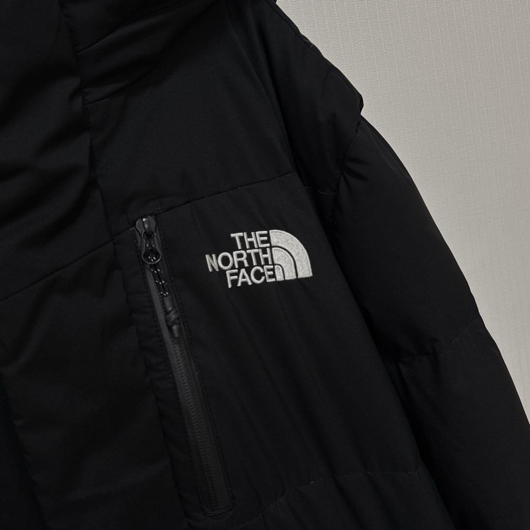 【美品&刺繍ロゴ】ノースフェイス　ダウンコートジャケット　黒　メンズＬ