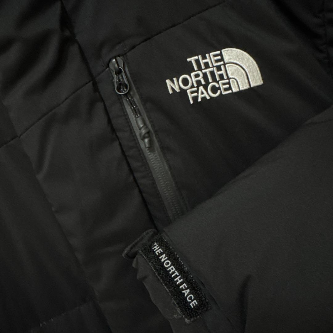 【美品&刺繍ロゴ】ノースフェイス　ダウンコートジャケット　黒　メンズＬ