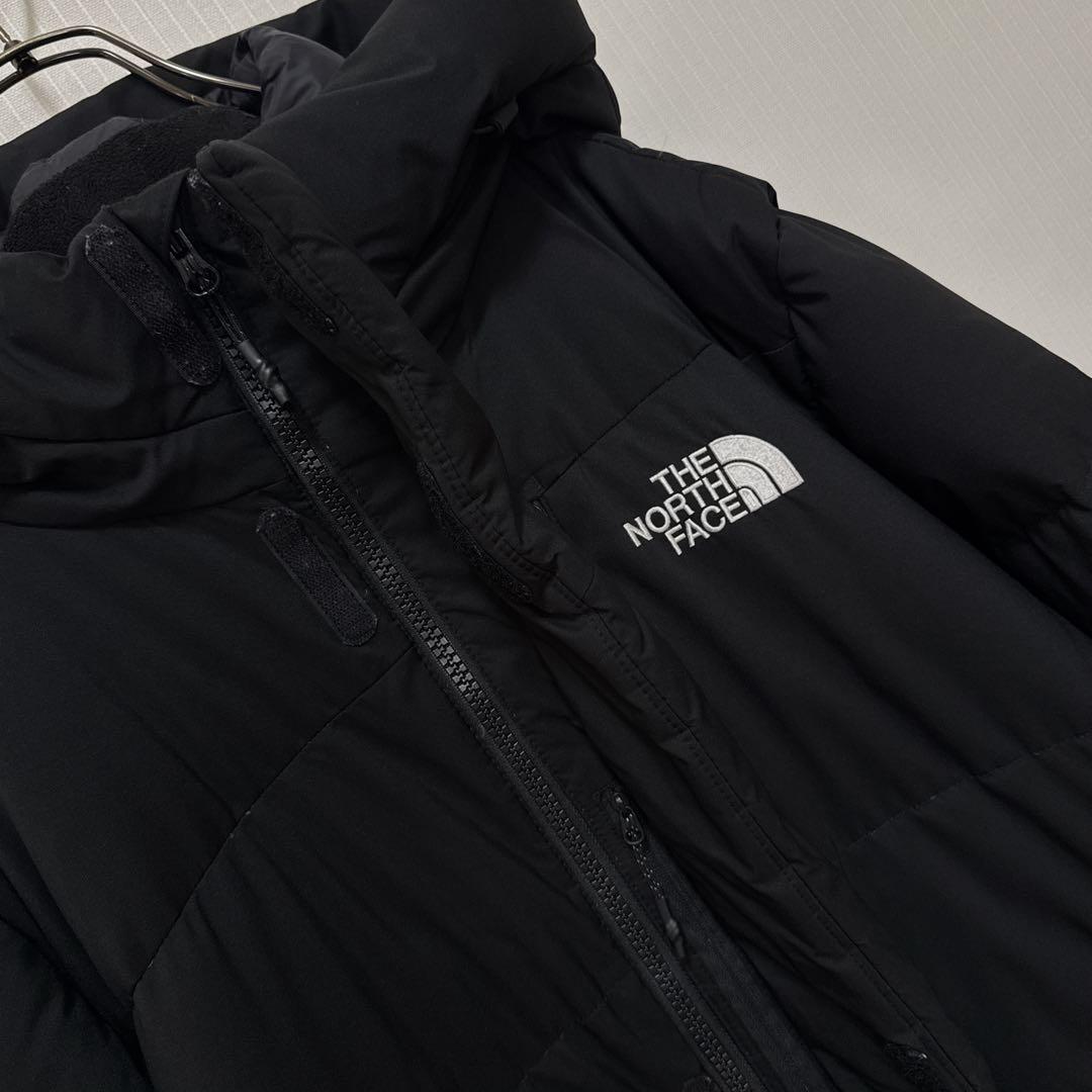 【美品&刺繍ロゴ】ノースフェイス　ダウンコートジャケット　黒　メンズＬ