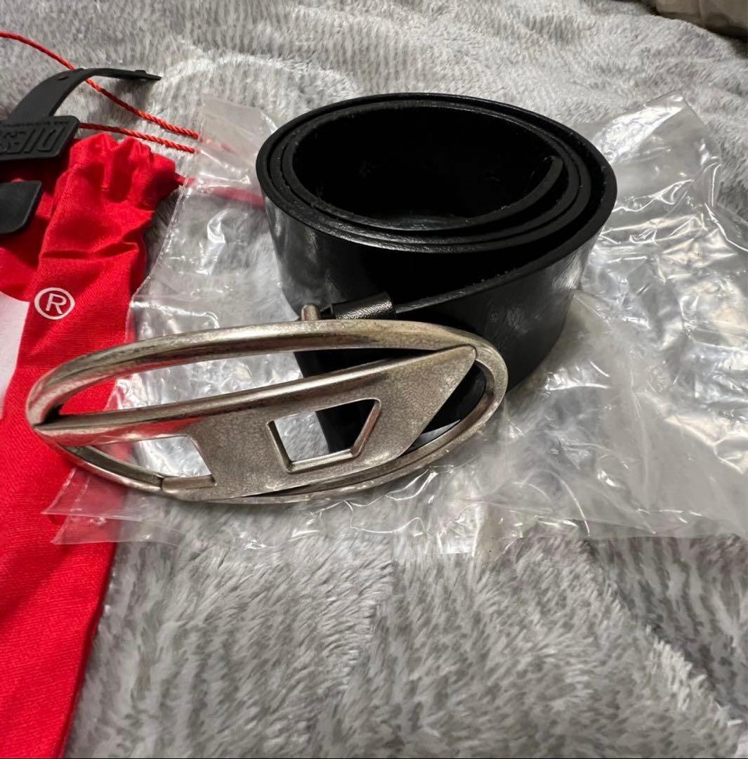 DIESEL ブラックレザーベルト　80サイズ