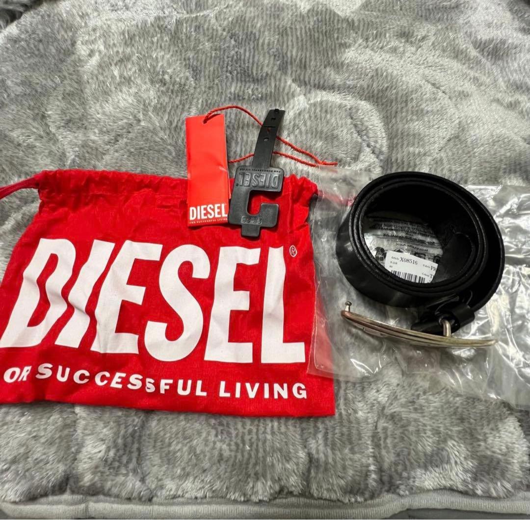 DIESEL ブラックレザーベルト　80サイズ