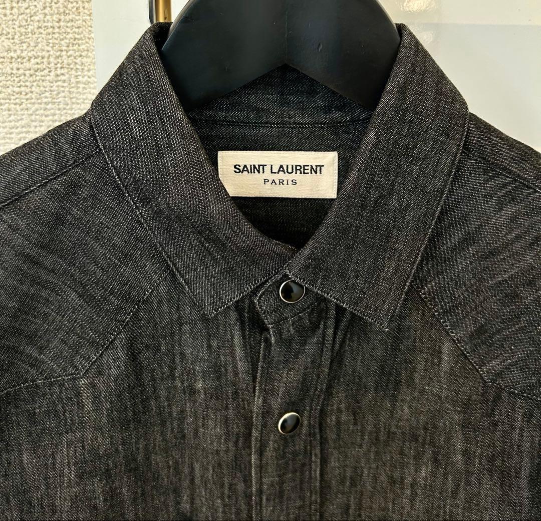 サンローラン シャンブレーウエスタンシャツ