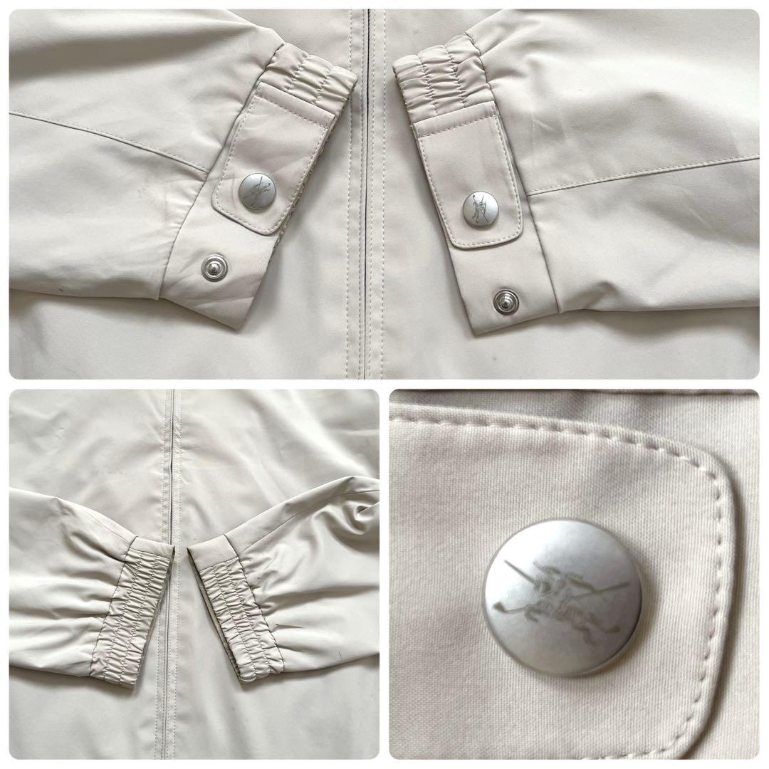 【入手困難】バーバリー ジップジャケット　アイボリー ホース刺繍 ロゴボタン