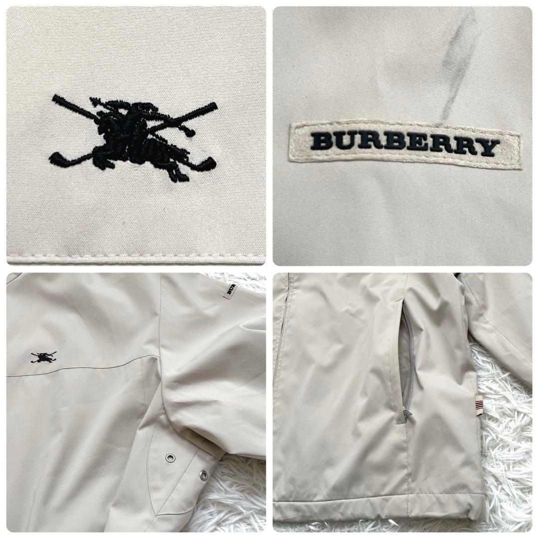 【入手困難】バーバリー ジップジャケット　アイボリー ホース刺繍 ロゴボタン