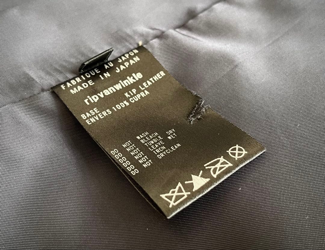 ★美品★rip van winkle★レザーライダース★ブラック★サイズ３★