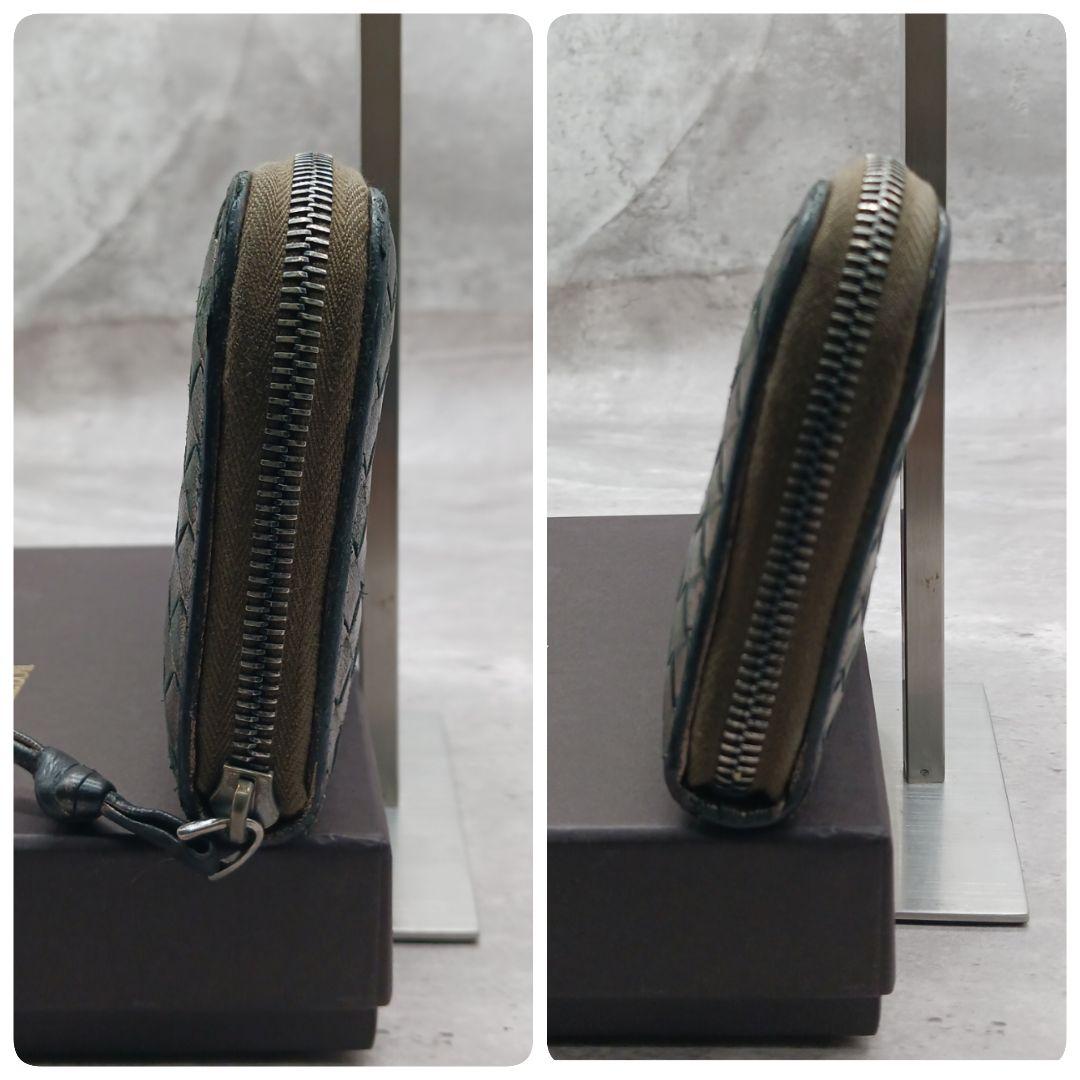 ✨美品✨ ボッテガヴェネタ イントレチャートラウンドジップ 長財布 黒 金