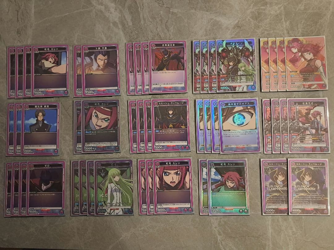 ユニオンアリーナ　コードギアス　紫　構築済デッキ+パーツ+スリーブ+ユニチケ入