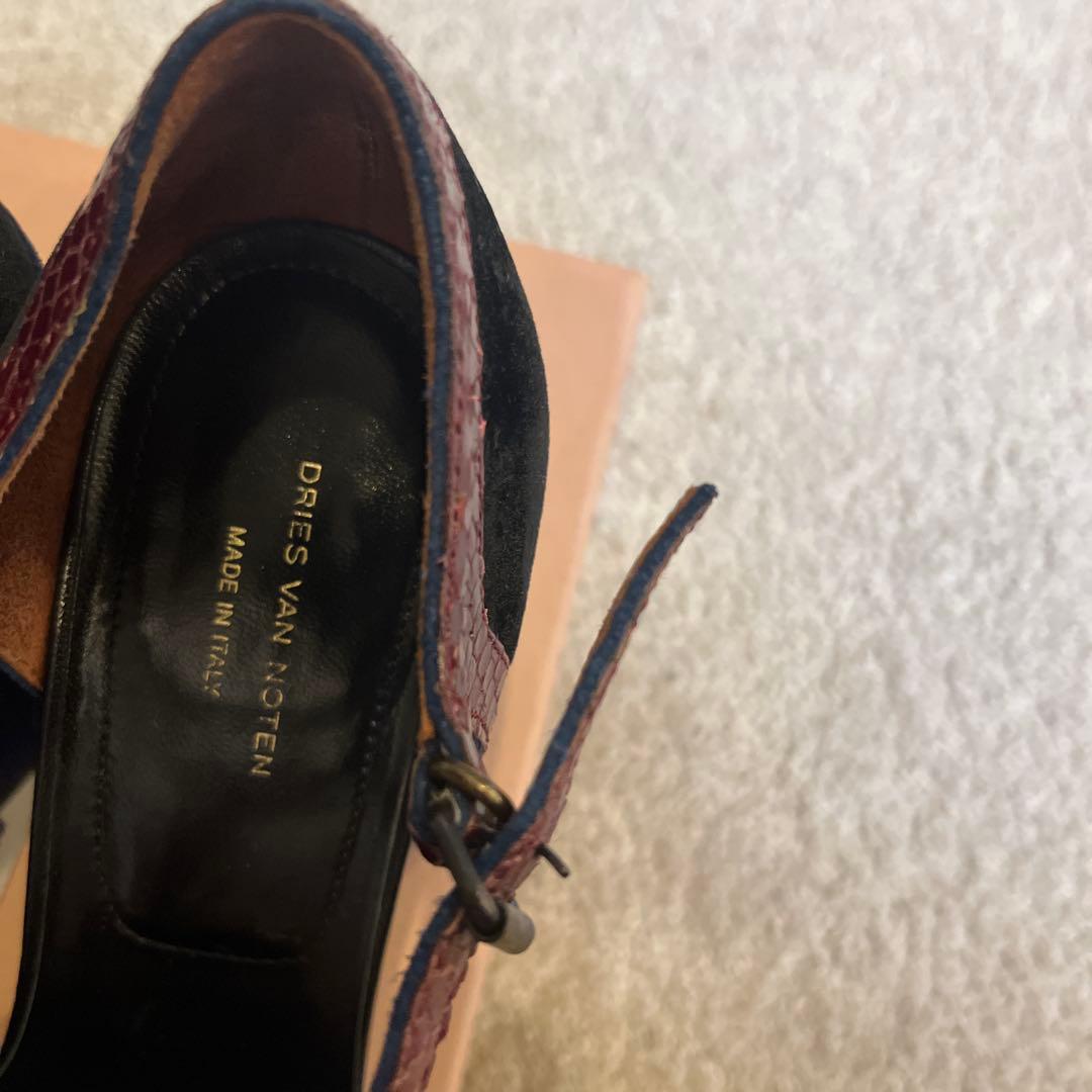 定価10万DRIES VAN NOTEN マルチカラー　ストラップパンプス