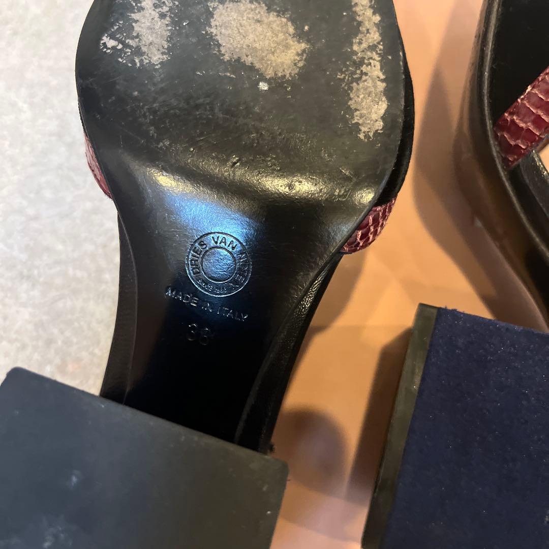 定価10万DRIES VAN NOTEN マルチカラー　ストラップパンプス