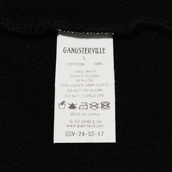 美品タグ付 GANGSTERVILLE ロゴクルーネックスウェット ブラック L