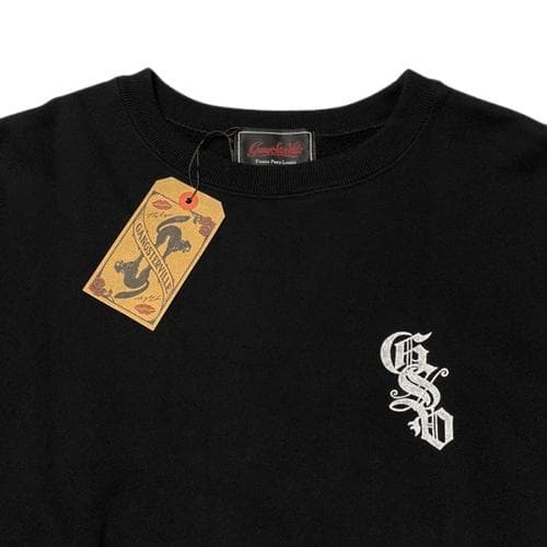 美品タグ付 GANGSTERVILLE ロゴクルーネックスウェット ブラック L