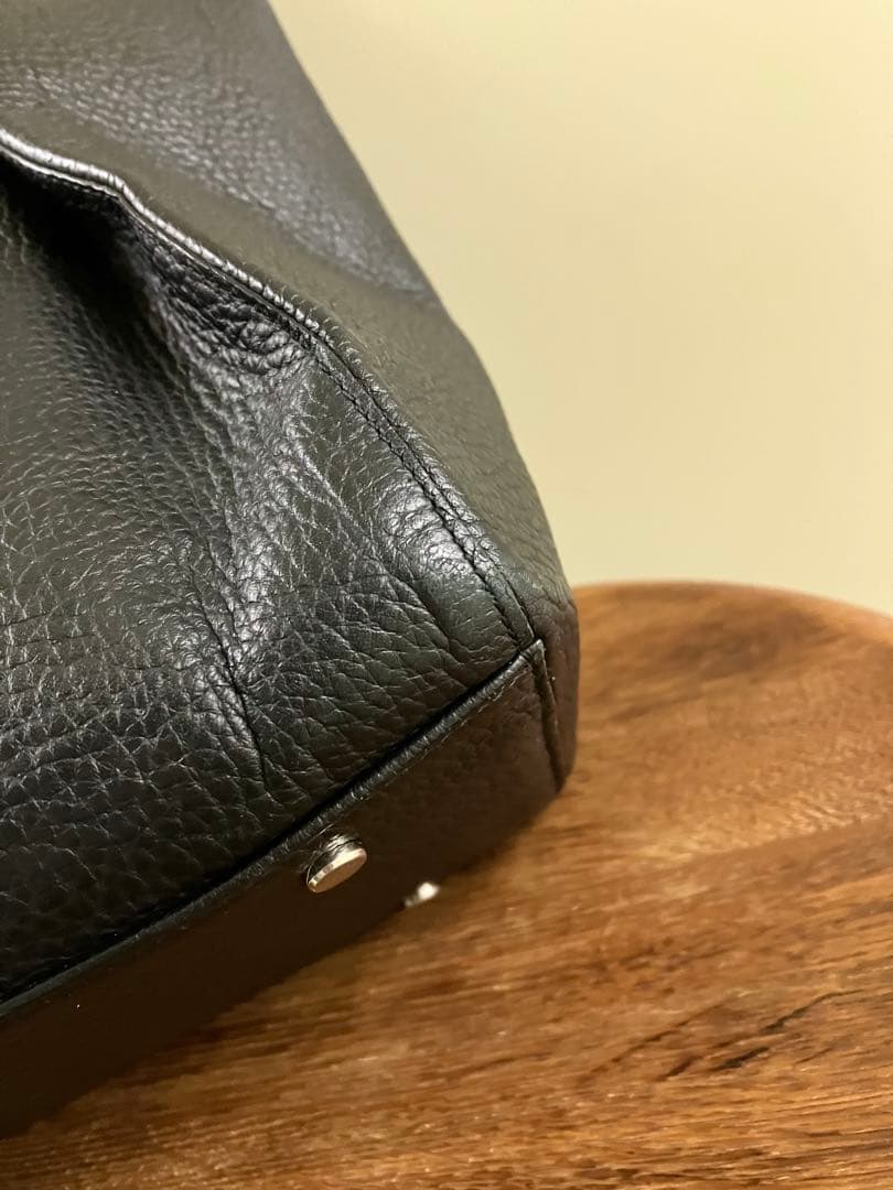 【THE WARMTHCRAFTS】BLACK シボ革 tote-BAG