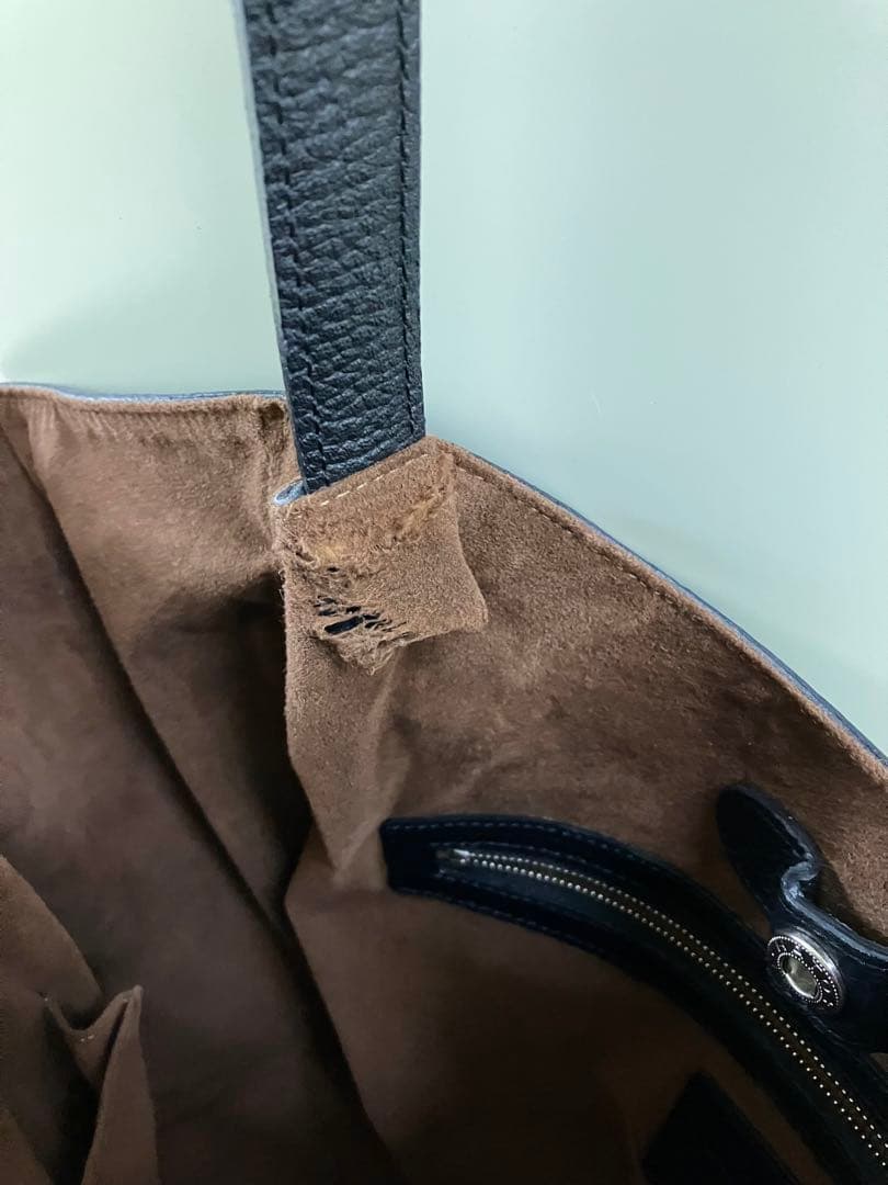 【THE WARMTHCRAFTS】BLACK シボ革 tote-BAG