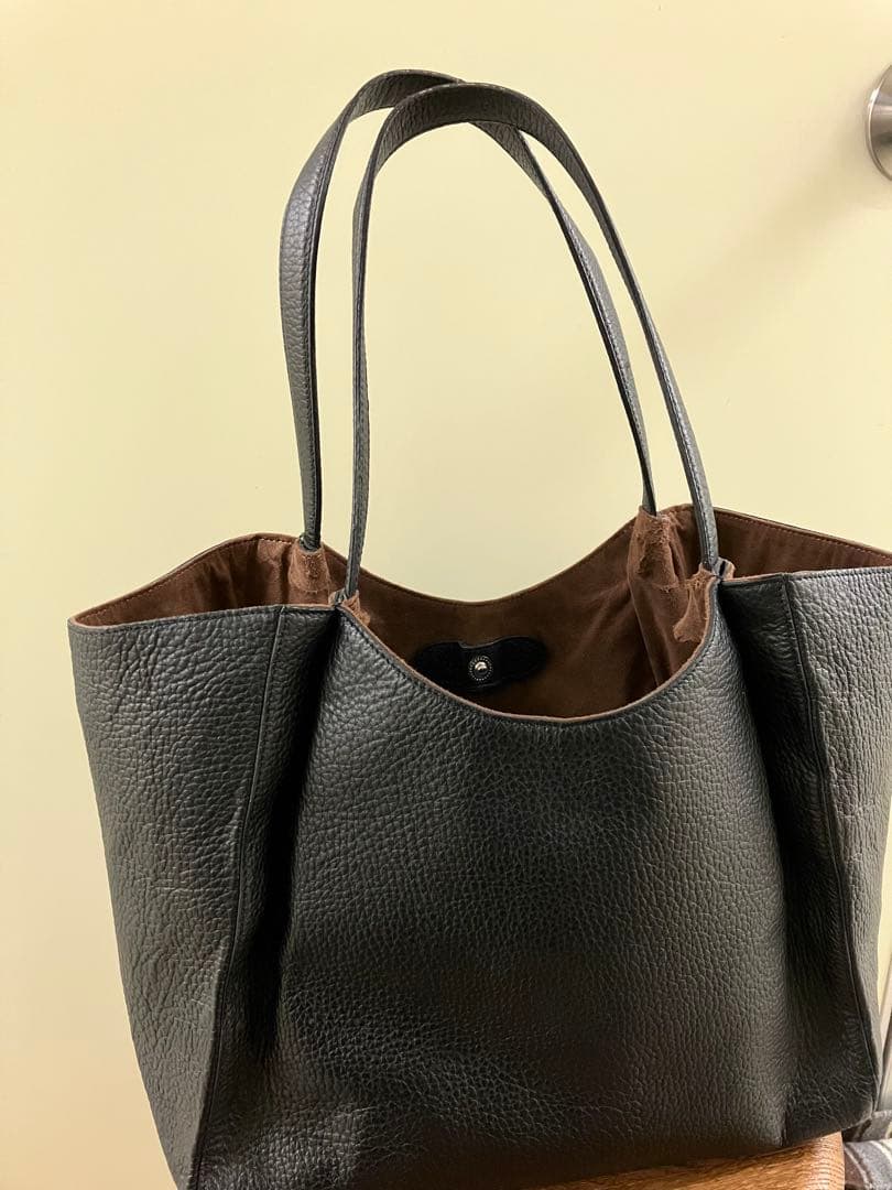 【THE WARMTHCRAFTS】BLACK シボ革 tote-BAG