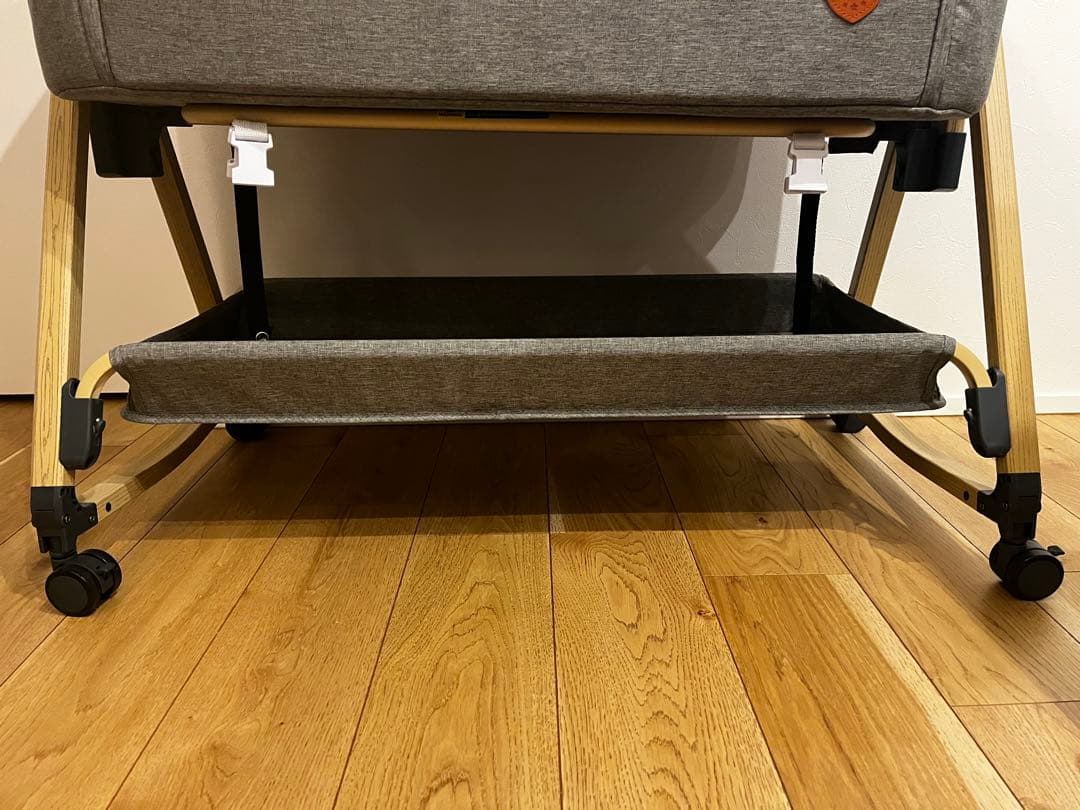 HZDMJ ベビーベッド グレー 収納付き