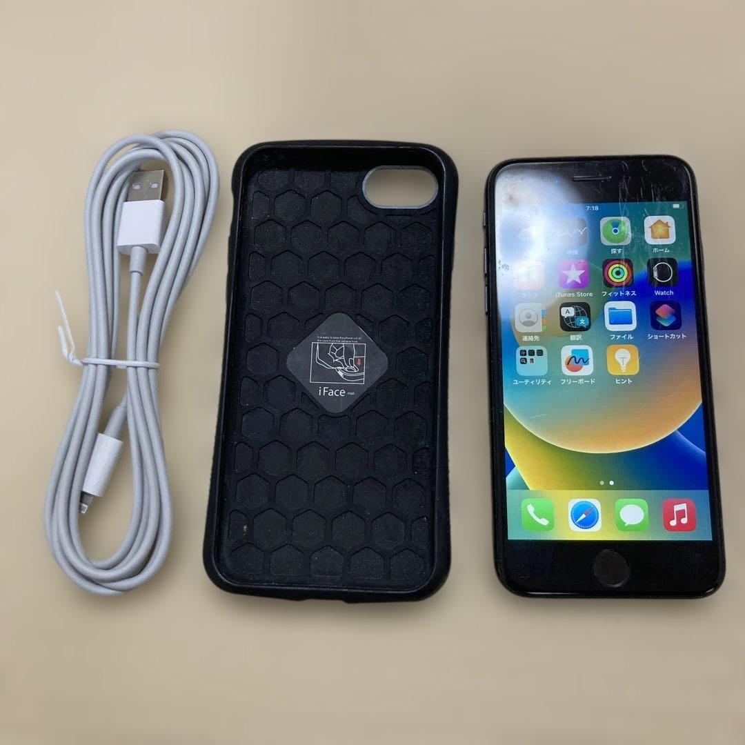 iPhone SE 64GB simフリー　ブラック iFaceケース付き