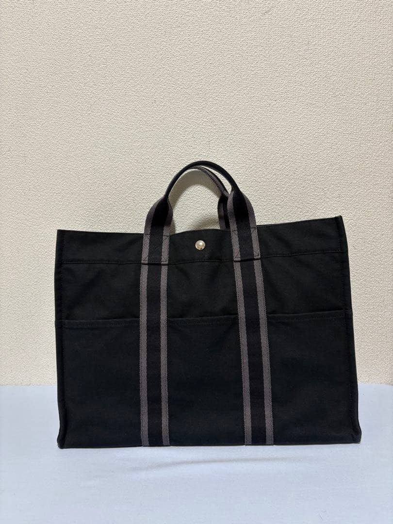 HERMES フールトゥMMキャンパスブラック トートバッグ