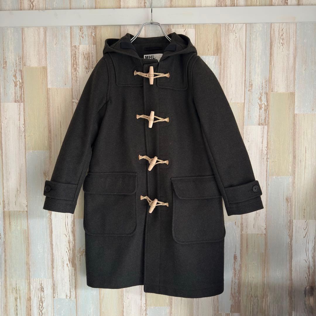 ほぼ未使用！ MHL. エムエイチエル ダッフルコート 2 カーキ ウール
