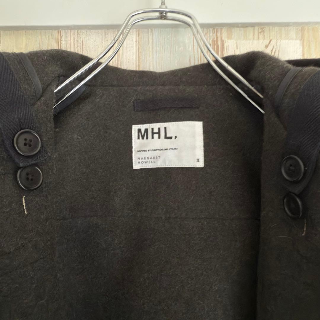 ほぼ未使用！ MHL. エムエイチエル ダッフルコート 2 カーキ ウール