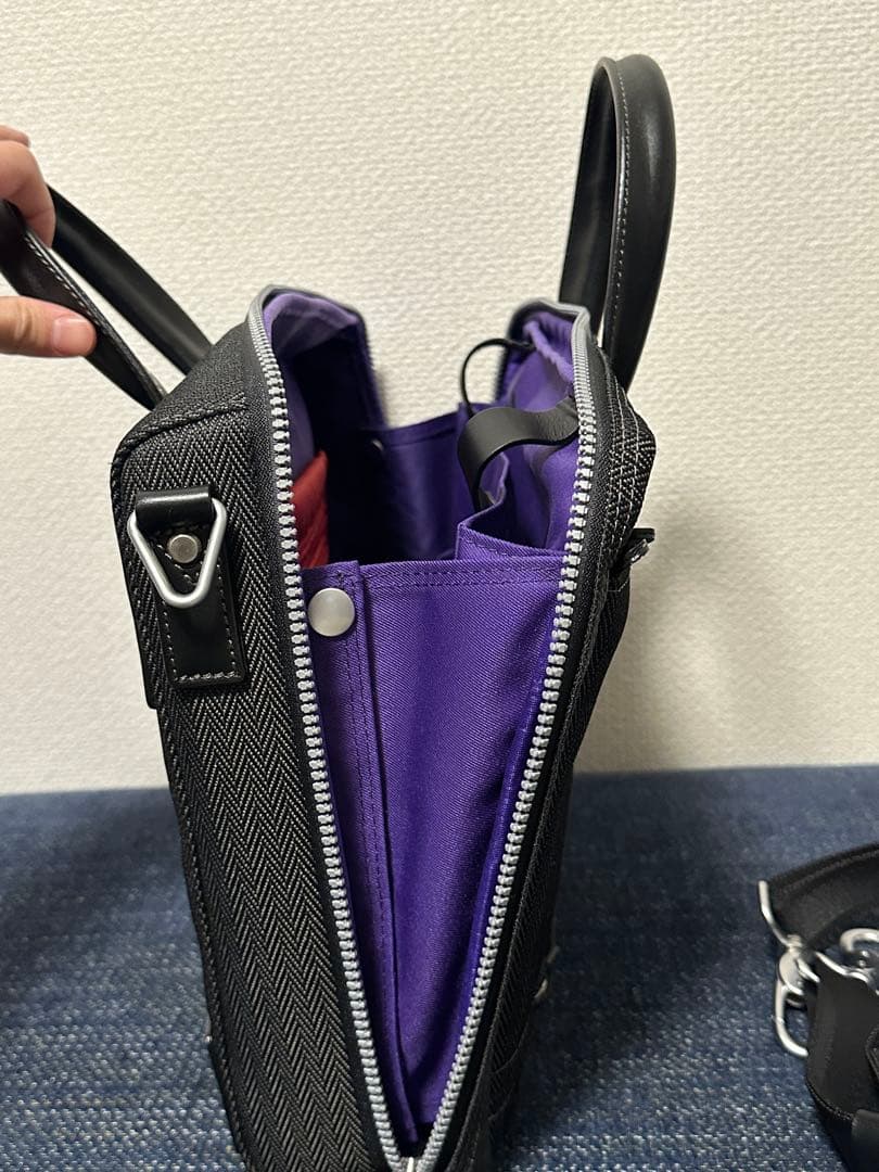 ポールスミス ビジネスバッグ ブリーフケース 黒 ヘリンボーン 2way 大容量