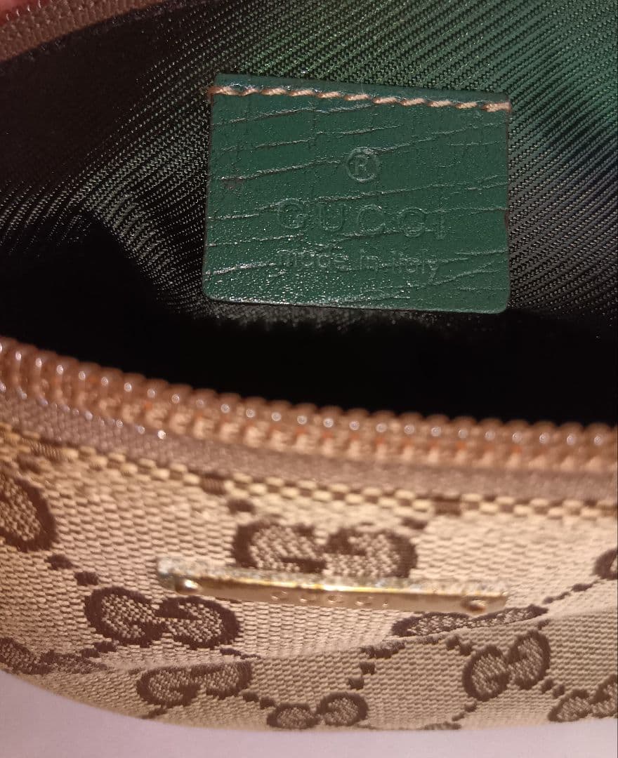 GUCCI　GGキャンパスアクセサリーポーチハンドバッグ　ベージュ141809