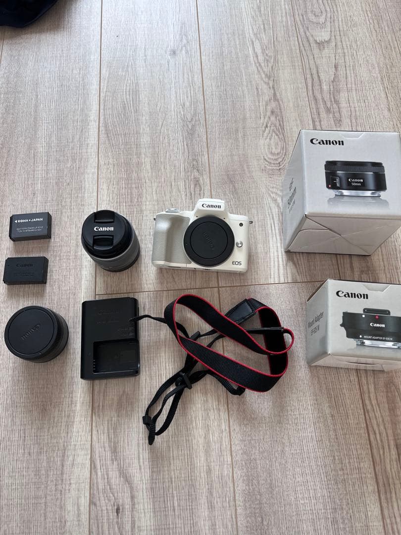 【早い者勝ち】Canon EOS kiss M2 ホワイト レンズ3つセット