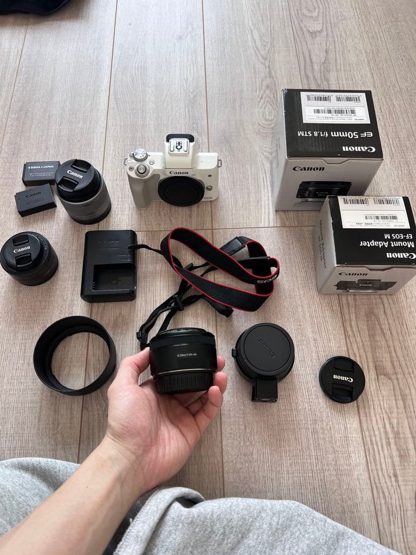 【早い者勝ち】Canon EOS kiss M2 ホワイト レンズ3つセット