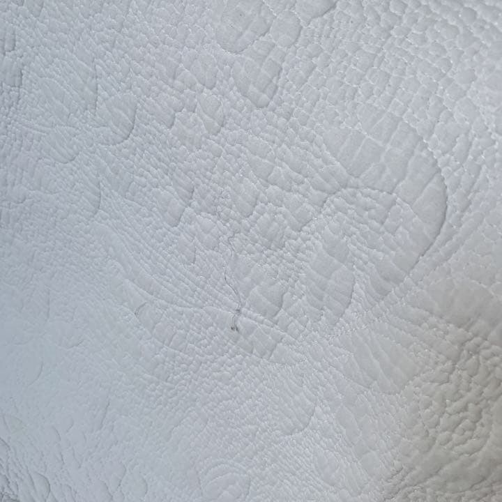 アンティーク　海外　ホワイトキルト　フラワー