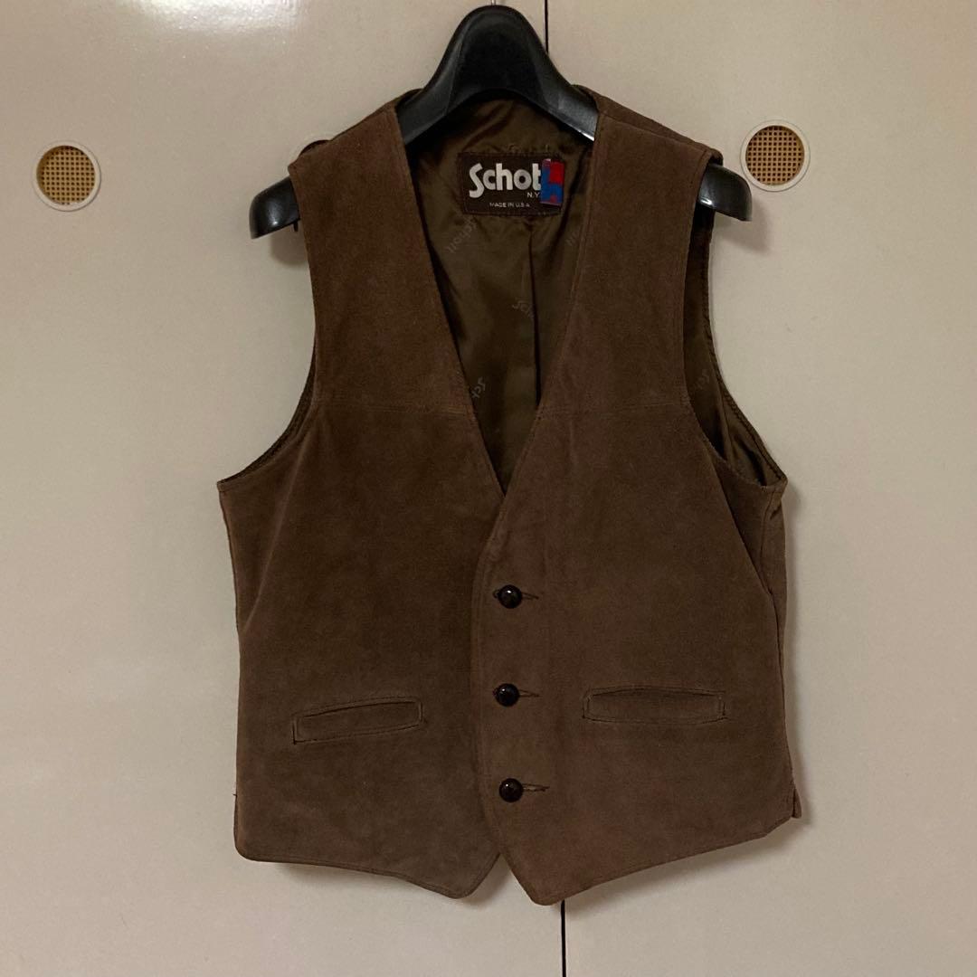SCHOTT　ショット　スエードベスト　Mサイズ　ブラウン