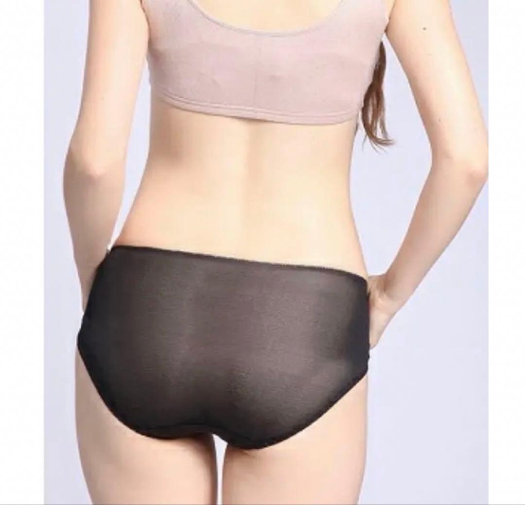 maru シルク１００％ショーツシルクショーツ絹ショーツデザインＡ黒L5枚