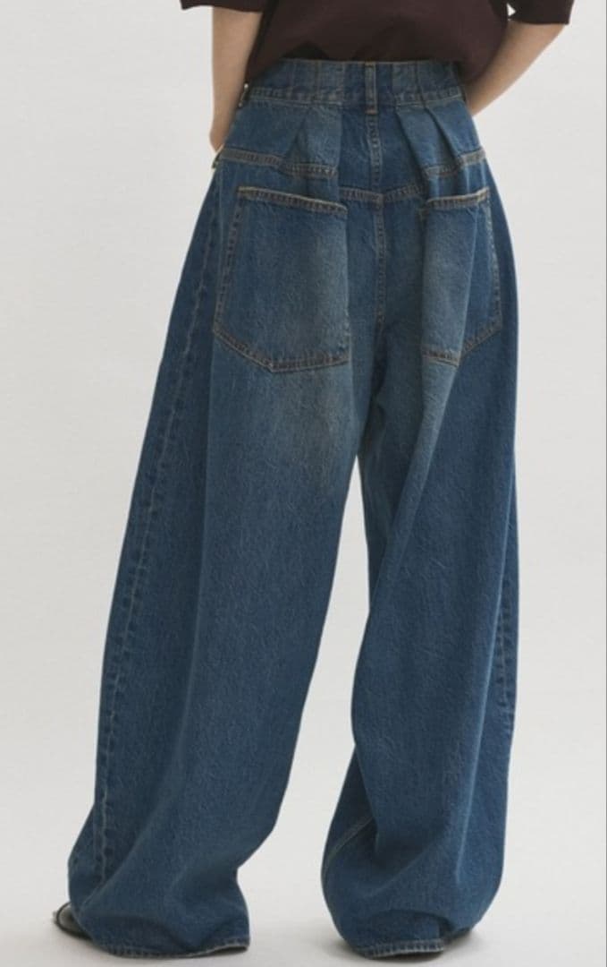 アダムエロペ☆サステナブルバックタックワイドデニム38