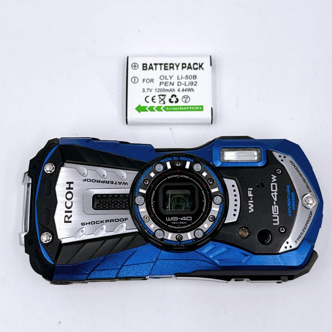 RICOH WG-40W 防水デジタルカメラ 青