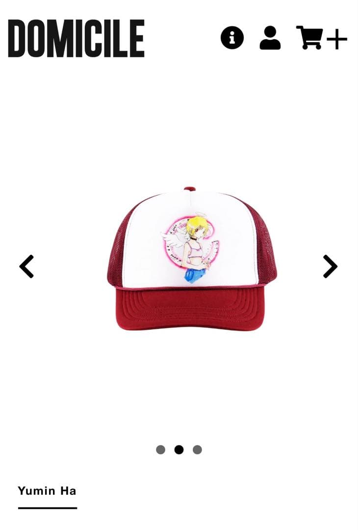 Yumin Ha マルーンエンジェルガールキャップ