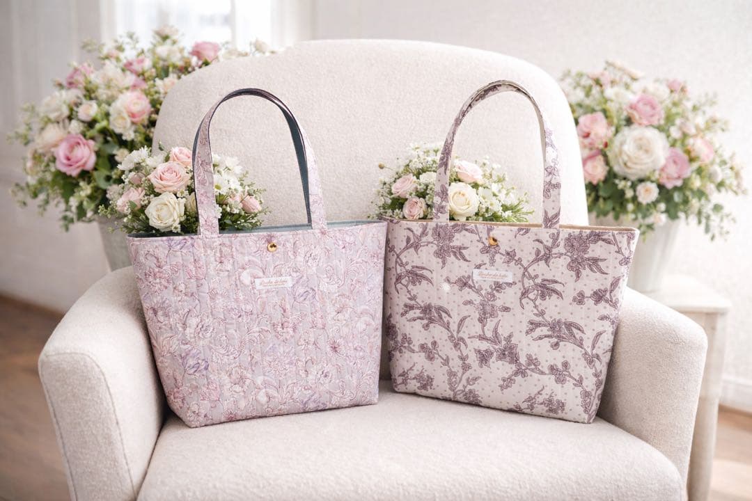 【リマ様】リバティ　アレキサンダーマーブル　マロバニ　キルトバッグ　Lサイズ