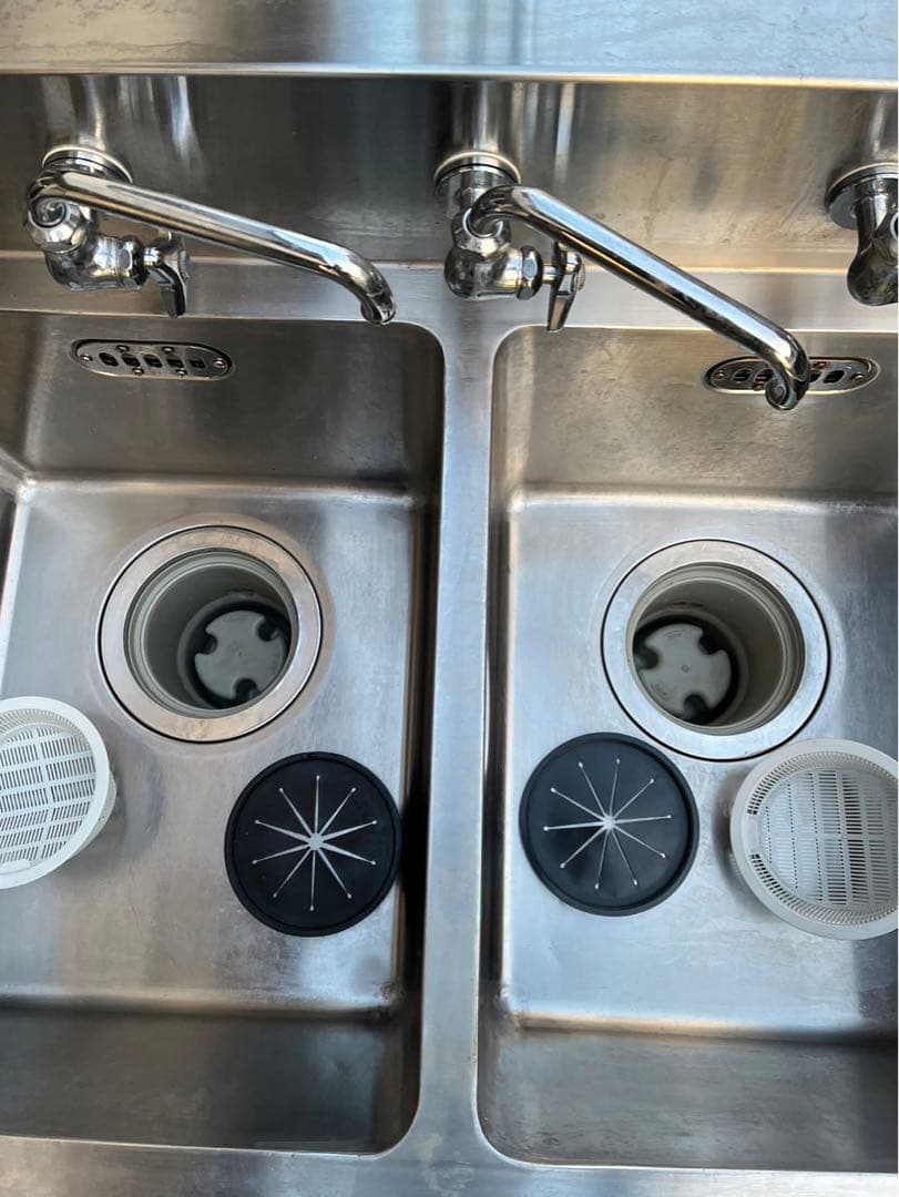 業務用 マルゼン 2槽シンク ３口蛇口付き 幅900×奥600×高さ800+BG