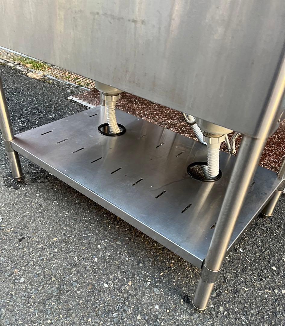 業務用 マルゼン 2槽シンク ３口蛇口付き 幅900×奥600×高さ800+BG